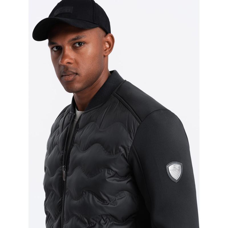 Pánska prešívaná bunda bomber čierna