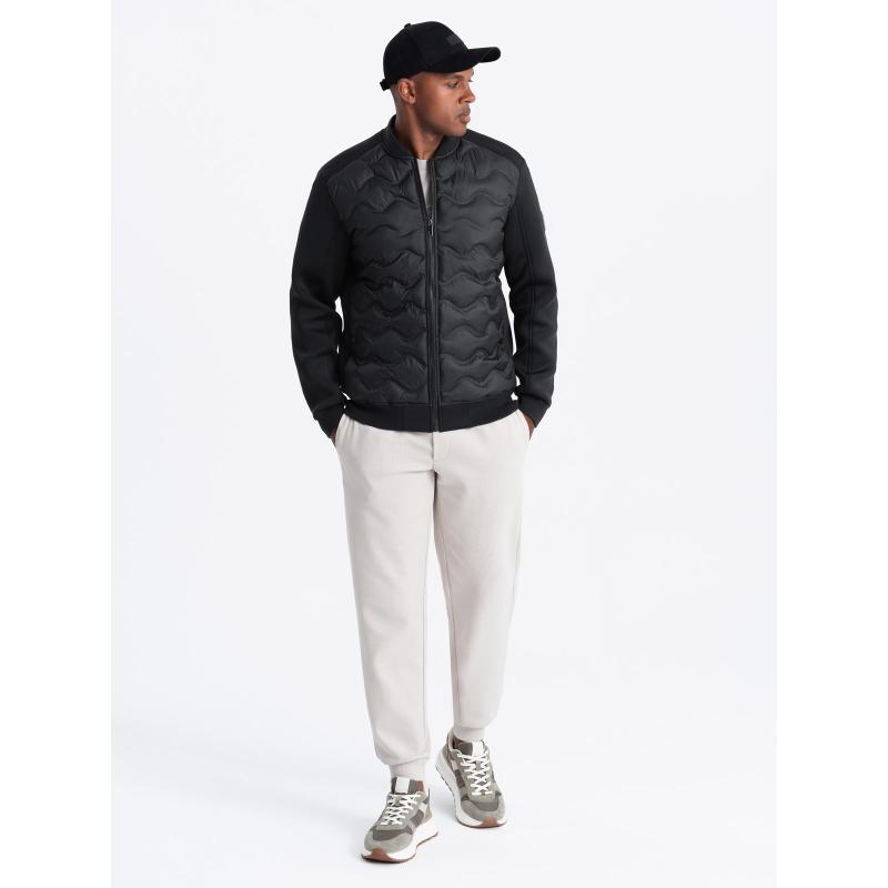 Pánska prešívaná bunda bomber čierna