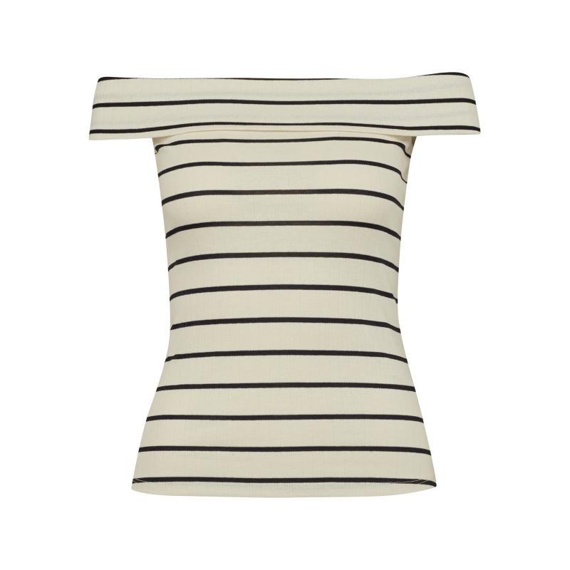 Fehér-fekete női rövid ujjú póló