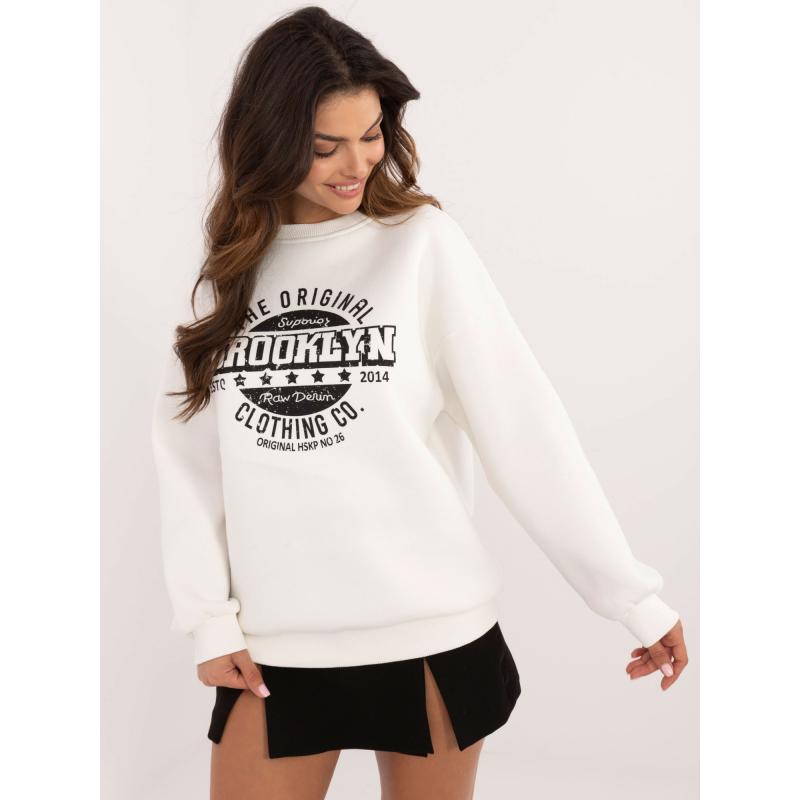 Női nyomtatott pulóver Szigetelt Ecru