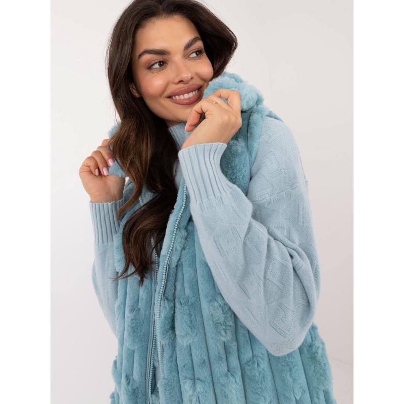 Dámská vesta z ekokůže mátová 