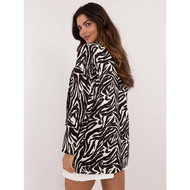 Dámské sako s potiskem ecru-černé 