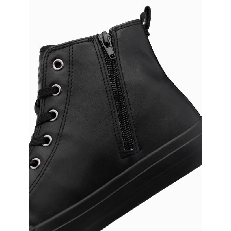 Pánské vysoké tenisky s ozdobnou špičkou černé