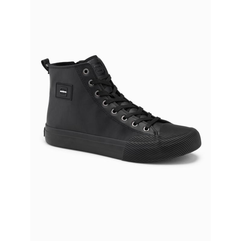 Pánské vysoké tenisky s ozdobnou špičkou černé