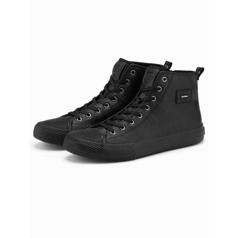 Pánské vysoké tenisky s ozdobnou špičkou černé