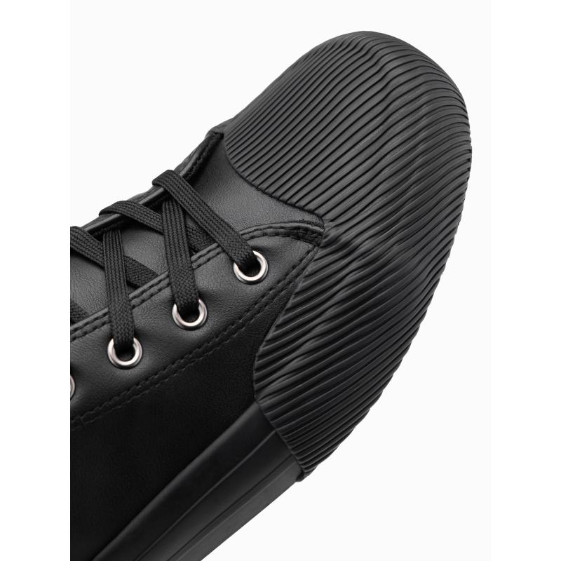 Pánské vysoké tenisky s ozdobnou špičkou černé