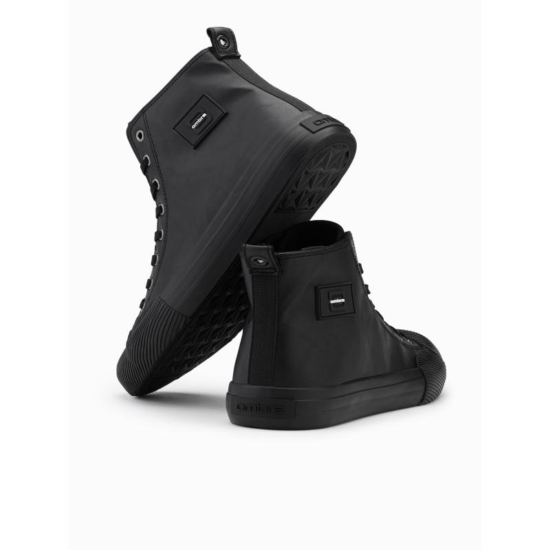 Pánské vysoké tenisky s ozdobnou špičkou černé