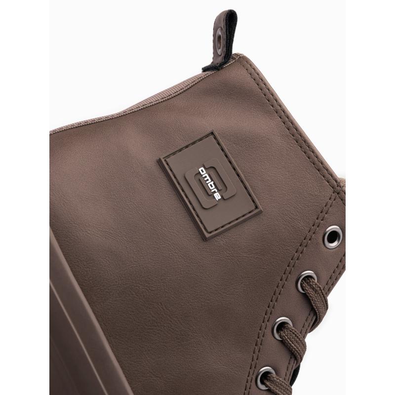 Férfi magas szárú tornacipő, khaki színben