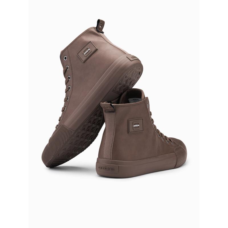 Férfi magas szárú tornacipő, khaki színben