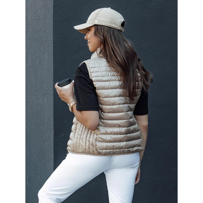 Dámská prošívaná vesta STYLISHZ hnědá