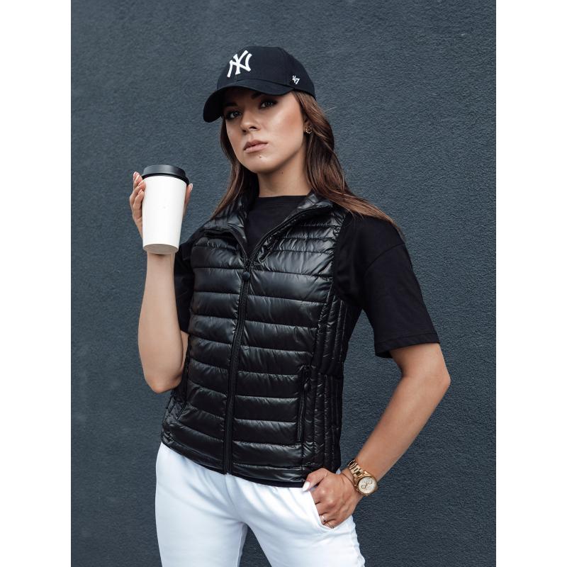 Dámská prošívaná vesta STYLISHZ se stojáčkem černá