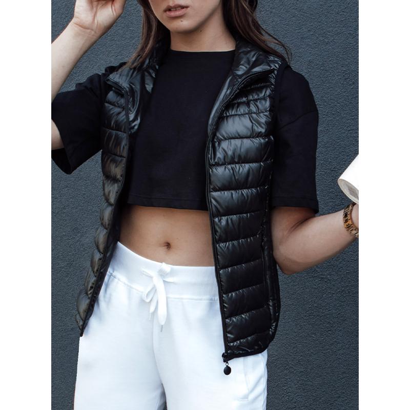 Dámská prošívaná vesta STYLISHZ se stojáčkem černá