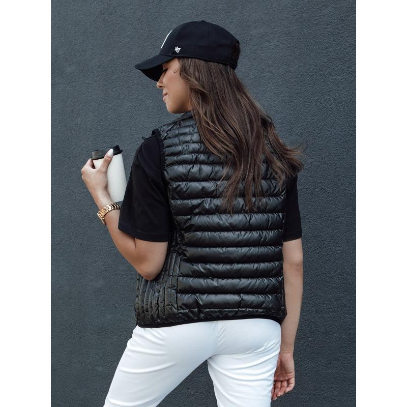 Dámská prošívaná vesta STYLISHZ se stojáčkem černá