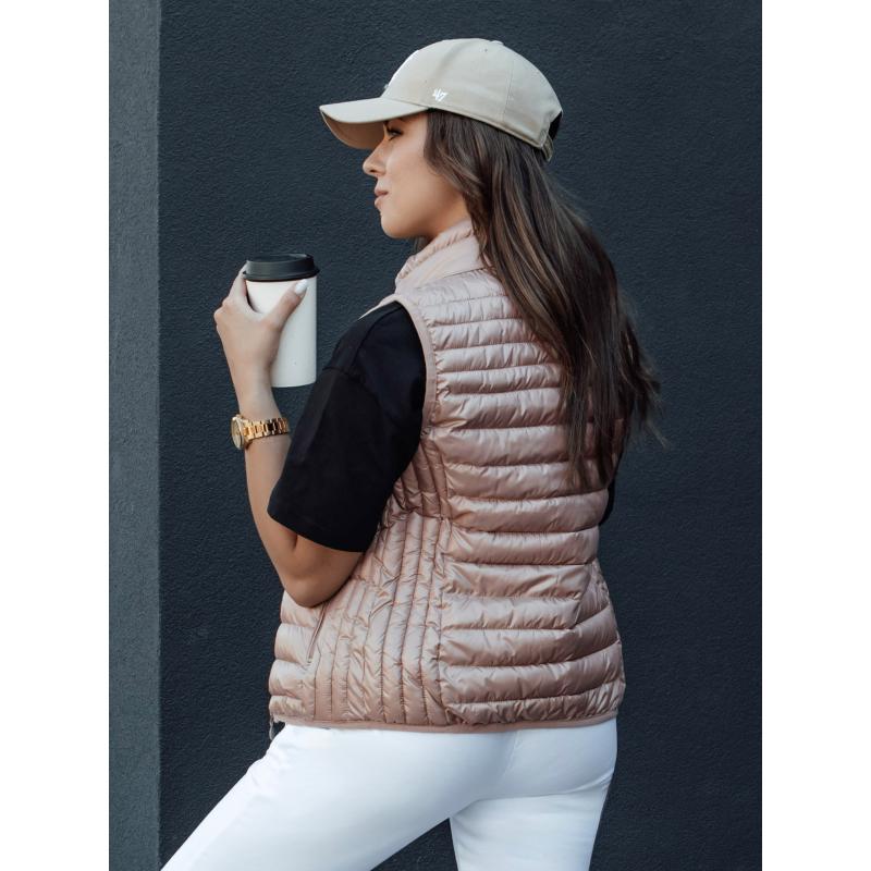 Dámská prošívaná vesta STYLISHZ se stojáčkem růžová