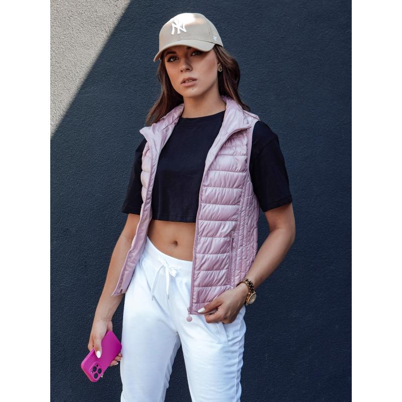 Dámská prošívaná vesta STYLISHZ se stojáčkem růžová