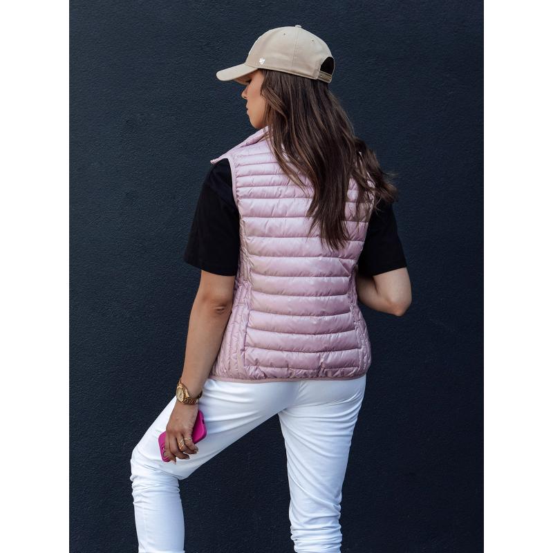 Dámská prošívaná vesta STYLISHZ se stojáčkem růžová