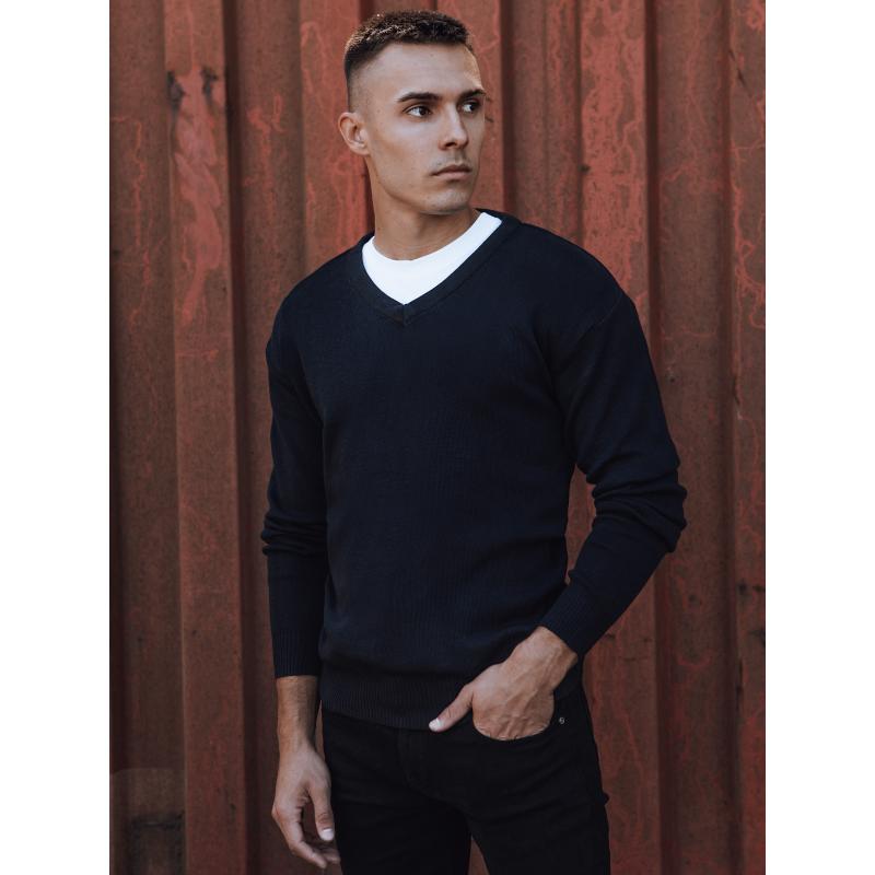 Pánský svetr s výstřihem do V POLA tmavě modrý