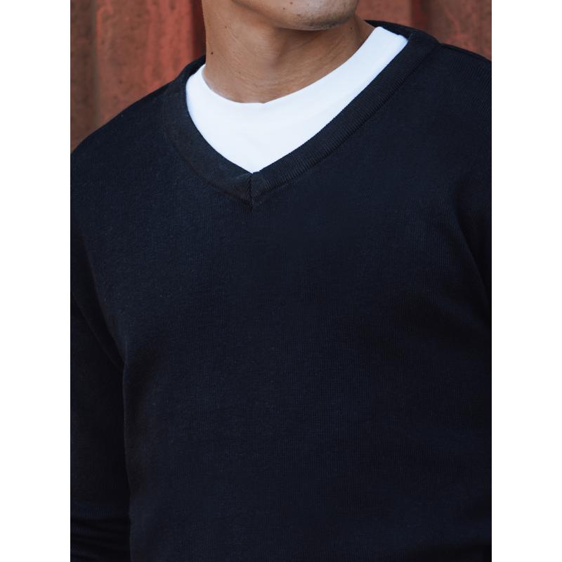 Pánský svetr s výstřihem do V POLA tmavě modrý