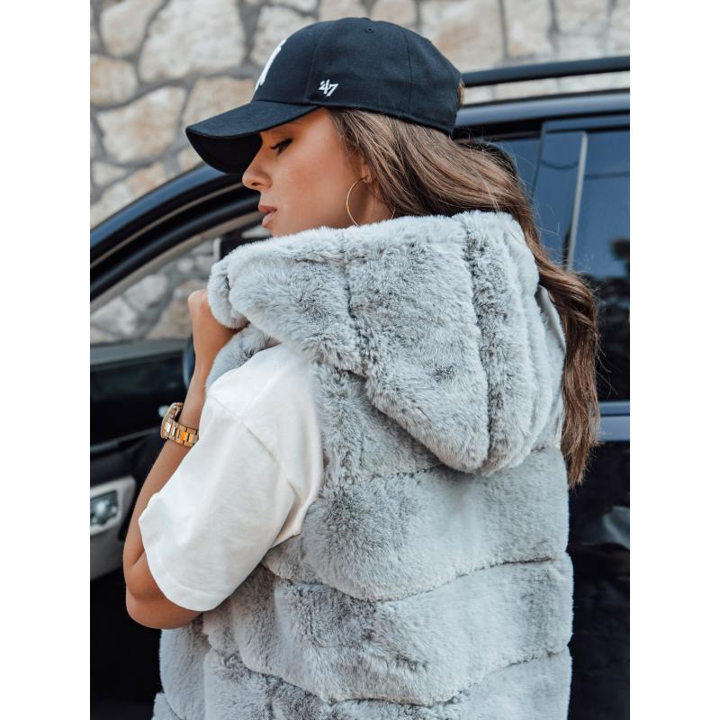Női szőrme mellény ASHTON szürke
