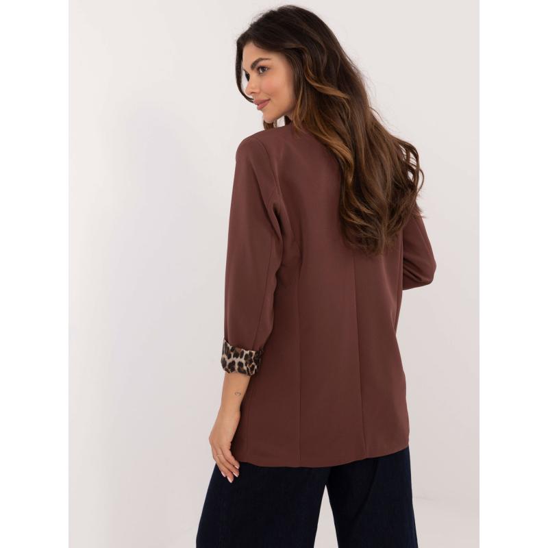 Dámská bunda s dlouhými rukávy hnědá  