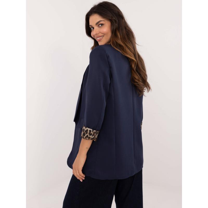 Dámská bunda s podšívkou se zvířecím vzorem námořnicky modrá  