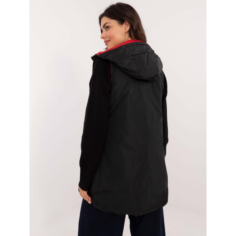 Dámská vesta se stahovacími šňůrkami oboustranná červená  