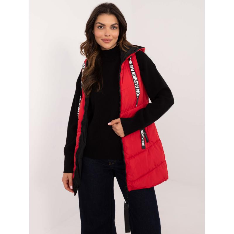 Dámská vesta se stahovacími šňůrkami oboustranná červená  