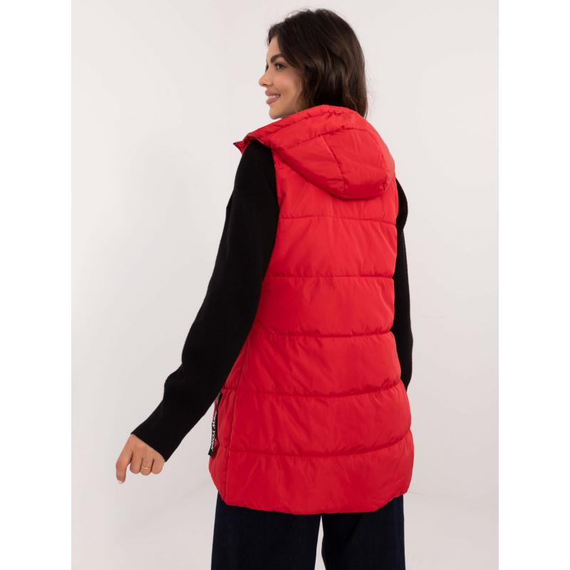 Dámská vesta se stahovacími šňůrkami oboustranná červená  