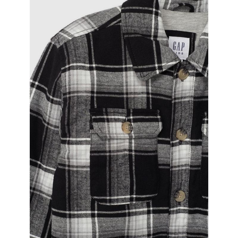 Dětská flanelová košilová bunda