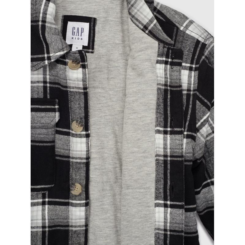 Dětská flanelová košilová bunda