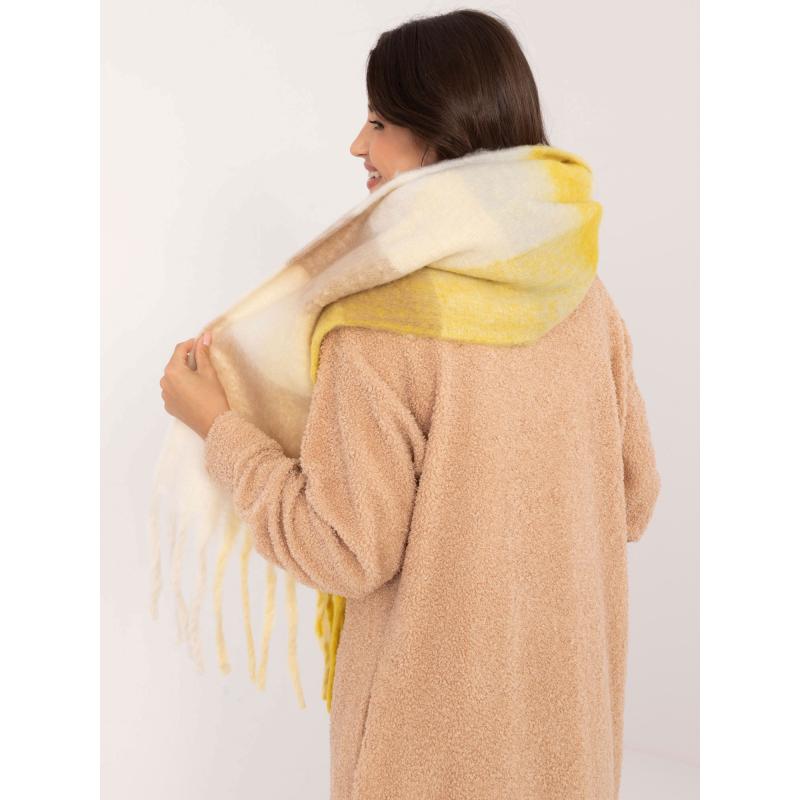 Dámská šála dlouhá žlutá a béžová 