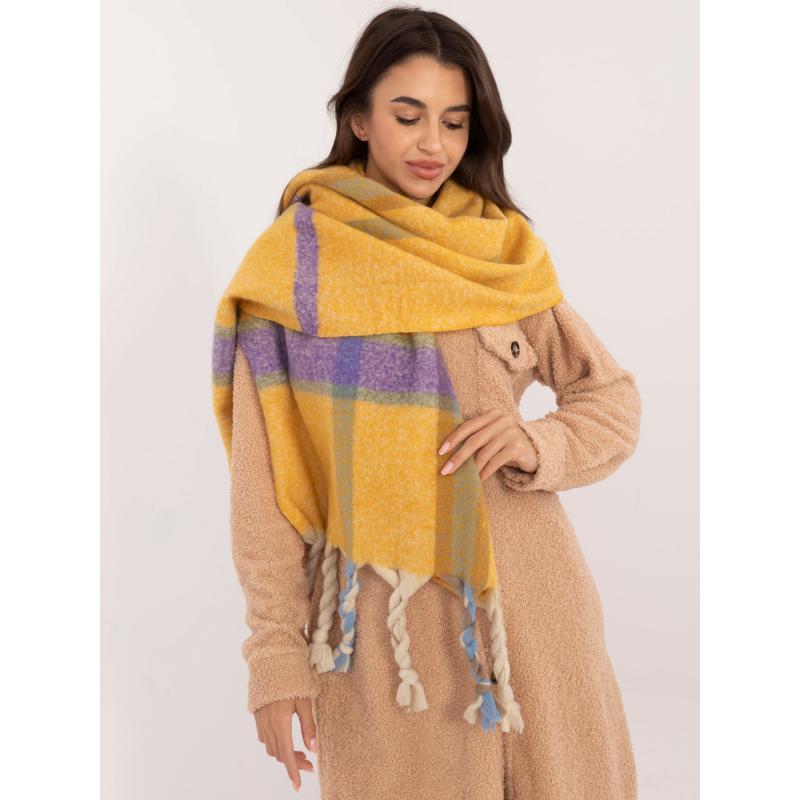 Dámská šála se střapci tmavě žlutá 