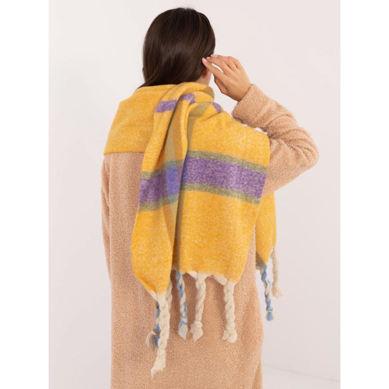 Dámská šála se střapci tmavě žlutá 