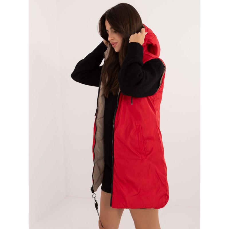 Dámská vesta s kapucí oboustranná béžová  