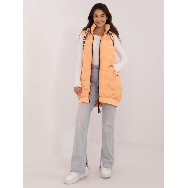 Dámská vesta s prošíváním světle oranžová  