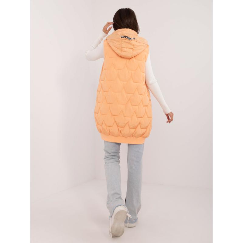 Dámská vesta s prošíváním světle oranžová  