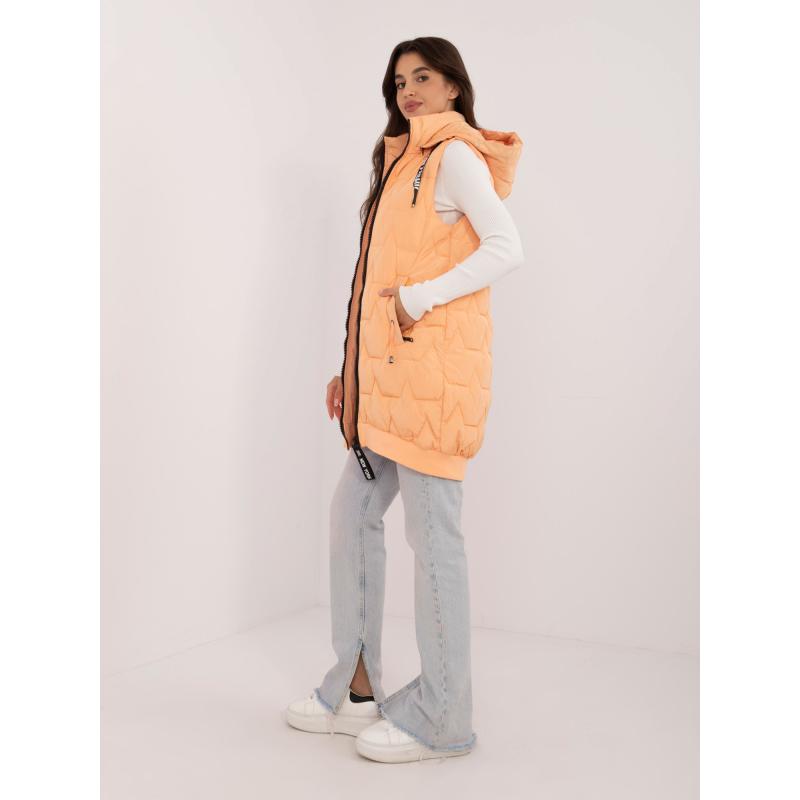 Dámská vesta s prošíváním světle oranžová  