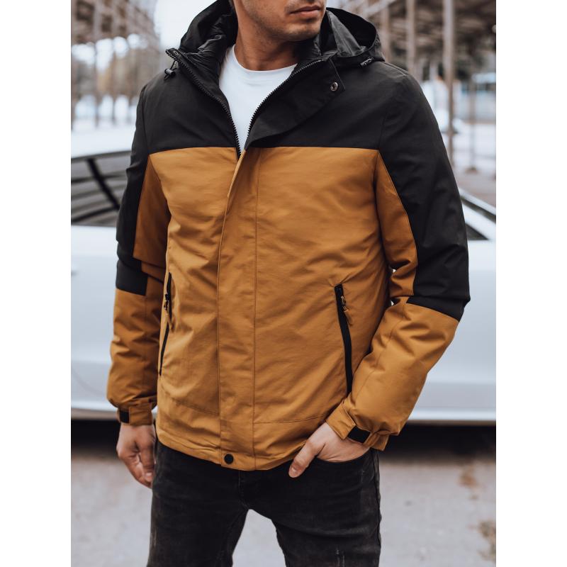 Férfi kapucnis átmeneti dzseki barna