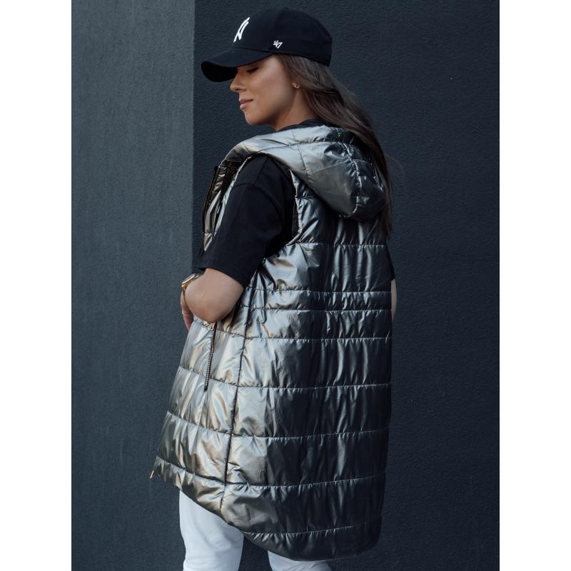 Dámská prošívaná vesta PIXIECODE tmavě šedá