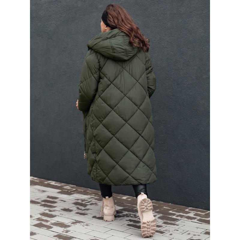 Dámská prošívaná zimní bunda s kapucí FEMACOAT zelená