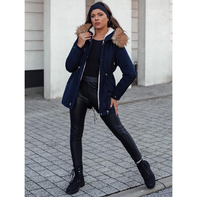 Dámska zateplená zimná bunda CHICOK tmavomodrá