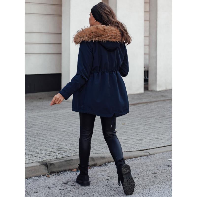 Dámska zateplená zimná bunda CHICOK tmavomodrá