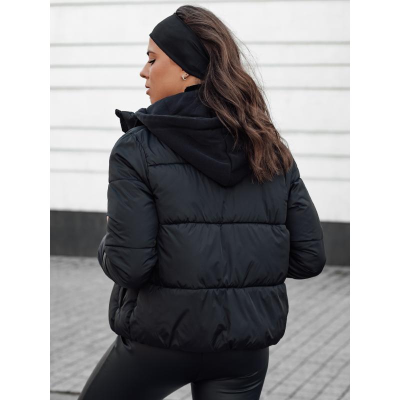 Dámská zimní bunda NORDPUFF péřová s kapucí černá