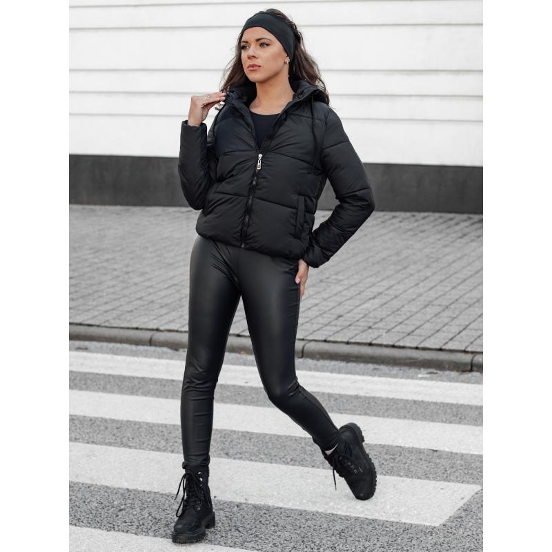 Dámská zimní bunda NORDPUFF péřová s kapucí černá