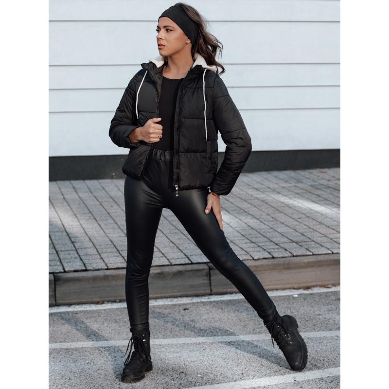 Női NORDPUFF téli pehelypaplan kabát kapucnival fekete