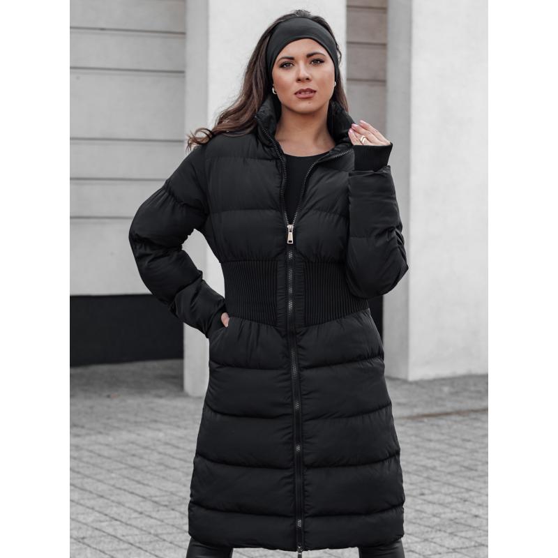 Dámská zimní dlouhá prošívaná bunda FABWARM černá