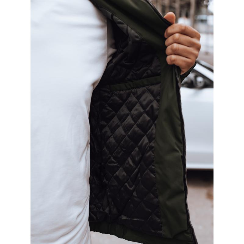 Férfi kapucnis átmeneti kabát zöld