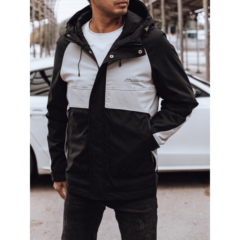 Pánska prechodná bunda do dažďa čierna/sivá