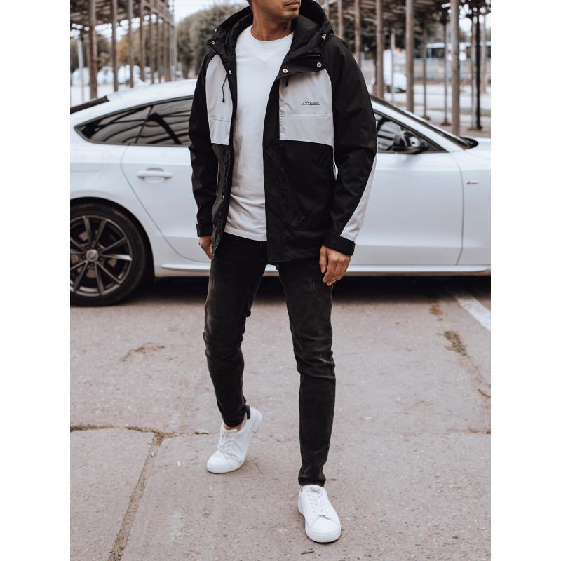 Pánska prechodná bunda do dažďa čierna/sivá