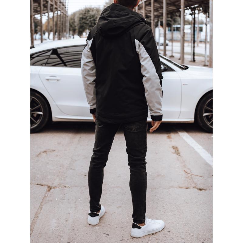 Pánska prechodná bunda do dažďa čierna/sivá